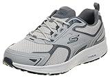 Skechers mens Go Run Consistent - Performance Running & Walking Shoe Sneaker, Grey/Navy, 12 US