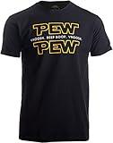 Ann Arbor T-shirt Co. Pew Pew Wars | Funny Sci-fi Space Star Noises Science for Geek Men Women T-Shirt-(Adult,L)