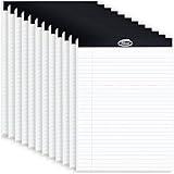 Alitte Legal Notepads 8.5 x 11, Pack of 12 - Perforated Wide Ruled Writing Pad - Premium Thick Paper, No Ink Bleeding - Blank Legal Pads For Home, Office, School, Business - 50 Sheets Per Notebook