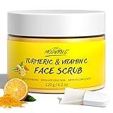 Vitamin C and Turmeric Face Scrub Cream Organics Microdermabrasion Facial Scrub Exfoliating Clears Blackheads Improve Dark Spot Acne with Strawberry Extract Exfoliator