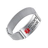 YOTHIWAD Medical Alert Bracelets for Men Women Medical Id Bracelets Adjustable Stainless Steel Band Magnetic Security Clasp (ADDISON'S DISEASE)