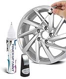 UBOG Touch Up Paint for Cars,Wheel Paint,Car Accessories Rim Paint,Two-In-One Repair Paint,Car Rim Scratch Repair Kit,Car Wheel Scratch Repair Touch Up Paint Pen,Quick and Easy Wheel Scratch Repair (Silver)