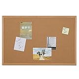 Staples 1682316 Standard Cork Bulletin Board Oak Finish Frame 3-Ft W X 2-Ft H