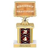 DINN BROS 2024 Basketball Bracket Trophy, Bracket Challenge Winner 7 inch Trophy, Customize Engraving