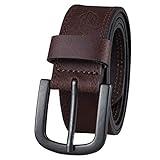 Dickie's Men's 100% Leather Jeans Belt with Reinforced Double-Stitched Edge and Prong Buckle