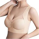 Black of Friday Deals 2023 Sports Bra for Women Sexy Wireless Push Up Lace Bras Tank Top Bra Seamless Comfortable Full-Coverage T-Shirt Bra Bras for Teens Khaki L