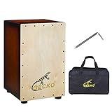 GECKO Cajon BOX Drum-Wooden Percussion Box, with Internal Adjustable Guitar Strings