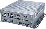 PARTAKER Fanless Industrial Computer, Mini PC, IPC, I7 6700T, Windows 11/ Linux Ubuntu, I16, Intel Q170, VGA, DP, HDMI, 6 x COM, 3 x LAN, DC Phoenix, 9 to 36V, 2 x SIM Slot, 32G RAM, 512G SSD