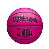 WILSON NBA DRV Outdoor Basketball with Pump - Pink, Size 5-27.5"