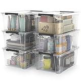 WYT Clear Storage Latch Bins, 6-Pack Storage Organizer Box with Handle and Lids, 5-Litre