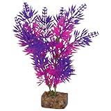 GloFish Plant Aquarium Décor, Purple and Pink Medium, Fluorescent Under Blue LED Light