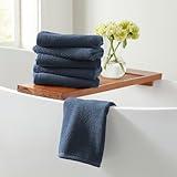 Great Bay Home Navy Hand Towels - 100% Cotton 6 Pack 26x16 Hand Towel Set - Absorbent, Quick-Drying, Durable Towels for Handroom Decor - Low-Twist, Two-Ply Fibers (Stone Blue)