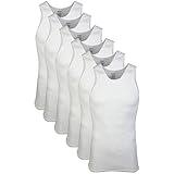 Gildan Men's A-shirt Tanks, Multipack, Style G1104, White (6 Pack), XX-Large