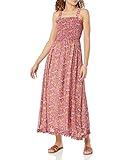 The Drop Women's Jaya Smocked Body Chiffon Maxi Pink Multi Floral, XS