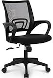 Neo Chair Office Computer Desk Chair Gaming-Ergonomic Mid Back Cushion Lumbar Support with Wheels Comfortable Blue Mesh Racing Seat Adjustable Swivel Rolling Home Executive (Black)