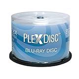 PlexDisc 633-814 25 GB 6X Blu-ray Logo Top Single Layer Recordable Disc BD-R, 50-Disc Spindle