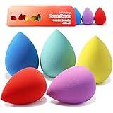 BEAKEY Makeup Sponge 5 Pcs Set, Latex-Free and Soft Boun Boun Beauty Sponge for Blending, Makeup Sponges for Foundation, Liquid, Cream and Powder. Blender for Enhanced Make Up Application