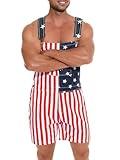 OeyFnbmO Mens Overalls are Available in 10 Sizes American Flag Overalls for Men and Women(red white blue,S)