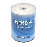 PlexDisc DVD-R 4.7GB 16x White Inkjet Hub Printable Blank DVD Discs - 100 Pack Shrink Wrap (No Container) Blank DVDs for Burning Video, DVD-R Blank Discs, Writable DVD Media