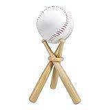 ZHTOOL Wooden Baseball Display Stand Holder (1 Pack)