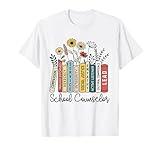 School Counselor Wildflower Book School Counseling Life T-Shirt