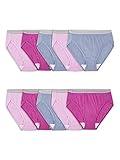 Fruit of the Loom Womens Eversoft Cotton Brief Underwear, Tag Free & Breathable, Available in Plus Size, Hi Cut - Cotton Blend - 10 Pack - Colors May Vary, 8 US