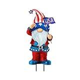 Briarwood Lane Patriotic Gnome Summer 4th of July Metal Art 32.5" x 14"