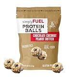 simplyFUEL Whole Food Protein Balls with Probiotics - Chocolate Coconut Peanut Butter Protein Snacks - 8g Protein Snack - Gluten Free Energy Balls (1 Pack of 12 Balls)