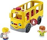 Fisher-Price Little People Musical Toddler Toy Sit with Me School Bus with Lights Sounds & 2 Figures for Pretend Play Kids Ages 1+ Years​