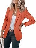 Cicy Bell Womens Casual Blazers Open Front Long Sleeve Work Office Suit Jackets Blazer Orange