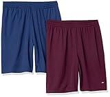 Amazon Essentials Men's Performance Tech Loose-Fit Lightweight Shorts (Available in Big & Tall), Pack of 2, Burgundy/Navy, XX-Large