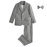 LOLANTA Suits for Boys Wedding Guest Outfit Tuxedo Suit Sets Kindergarten Graduation Ceremony Clothes Darkgray, 4-5T