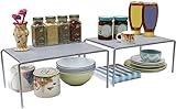 Deco Brothers Expandable Cabinet Shelf Organizer for Kitchen Cabinet and Counter, Grey