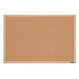 Quartet Cork Board Bulletin Board, 23" x 35" Framed Corkboard, Oak Frame, Decorative Hanging Pin Board, Perfect for Office & Home Decor, Home School Message Board or Vision Board (35-380352)