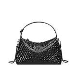 DORIS&JACKY Small Hand Tote Handbag For Women Designer Vegan Top Handle Crossbody Purse With Metal Chain Strap (1-Black)