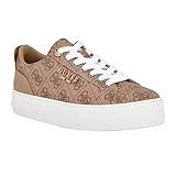 Guess Women's GENZA Sneaker, Latte Multi 110, 7