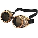 DD-life New Sell Vintage Steampunk Goggles Glasses Gothic Glasses for Cosplay Costumes (Brass)