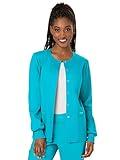 Snap Front Scrub Jackets for Women, Workwear Revolution Soft Stretch WW310, XL, Turquoise