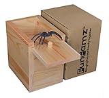 FunFamz The Original Spider Prank Box- Funny Wooden Box Toy Spider Prank, Hilarious Christmas, April Fool, or Birthday Surprise Toy and Gag Gift Practical Joke Bromas Kit