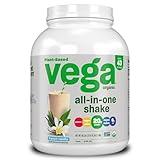 Vega Organic All-in-One Vegan Protein Powder, French Vanilla -Superfood Ingredients, Vitamins for Immunity Support, Keto Friendly, Pea Protein for Women & Men, 3.1 lbs (Packaging May Vary)