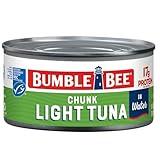 Bumble Bee Chunk Light Tuna In Water, 12 oz Can - Wild Caught Skipjack Tuna - 17g Protein Per Serving - MSC Certified Sustainable Seafood, Non-GMO, Gluten Free, Kosher