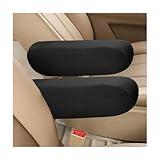 Dickno 2 PCS Car Front Seat Armrest Covers, Elastic Fabric Auto Seat Armrest Protectors, Universal Front Seat Armrest Cover Replacement, Vehicle Accessories for Car, SUV, Truck (Black)