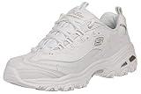 Skechers Sport womens D'LITES FRESH START Memory Foam Lace-up Sneaker,White Silver,8 M US