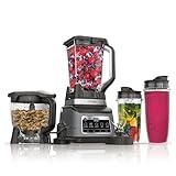 Ninja BN801 Professional Plus Kitchen System, 1400 WP, 5 Functions for Smoothies, Chopping, Dough & More with Auto IQ, 72-oz.* Blender Pitcher, 64-oz. Processor Bowl, (2) 24-oz. To-Go Cups, Grey