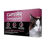 Capstar (nitenpyram) for Cats, Fast-Acting Oral Flea Treatment for Cats 2-25 lbs, Vet-Recommended Flea Medication Tablets Start Killing Fleas in 30 Minutes, 6 Doses