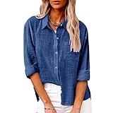 Outlet Sales Clearance Today,Women Clothes Fashion 2023 Summer Sale,Linen Shirts for Women Button Down Tshirt Dressy Casual Gauze Blouses Comfy Lightweight Long Sleeve Shirts Fall Tops Dark Blue