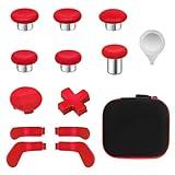 Accessories for Xbox One Elite Series 2 Controller(Model 1797), Metal Thumbsticks Paddles Joysticks Replacement Parts Kits Compatible with Xbox Elite Wireless Controller Series 2 Core(Red)