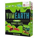 YumEarth Organic Halloween Gummy Fruits - Fruity Candy Snack Packs, Gluten Free Snacks for Kids - Allergy Friendly, Non-GMO, No Artificial Flavors or Dyes - Assorted Flavors, 7.5 oz (Pack of 15)