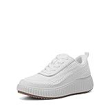 DREAM PAIRS Women Chunky Arch Comfortable Casual Platform Fashion Sneakers.,Size 5,White,SDFN2379W