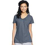 Hanes Women's Slub Jersey Shirred V-Neck